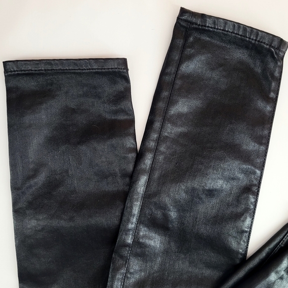 AG faux Leatherette Modal Farrah skinny ankle Black moto  27R pants - Picture 3 of 9